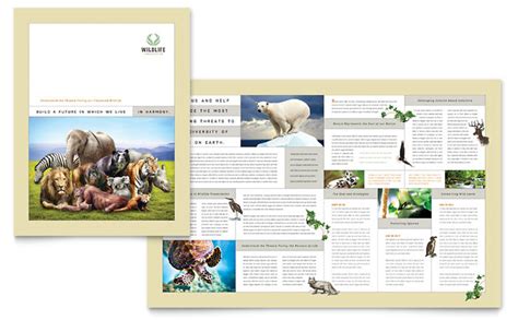 Nature And Wildlife Conservation Brochure Template Design