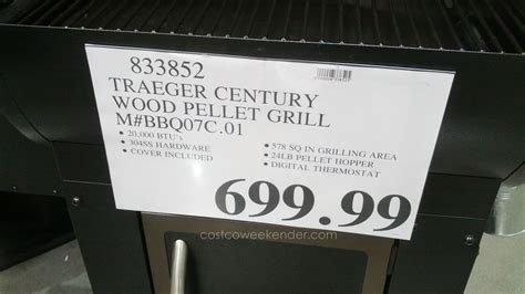 Traeger Century Wood Pellet Bbq Grill Model Bbq07c 01 Costco Weekender