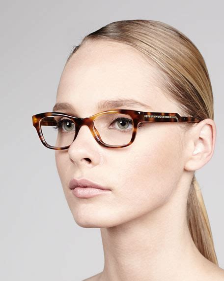 Stella Mccartney Rectangular Fashion Glasses Light Tortoise