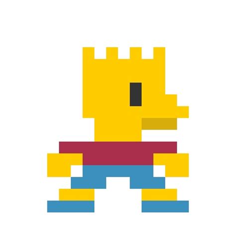 Pixelated Cartoon Characters Bart Simpson Pixel Art Cartoon
