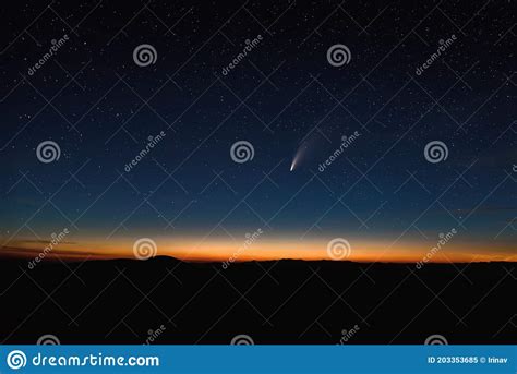Stars Comet Neowise Night Mountains Sky Stock Image Image Of Russia