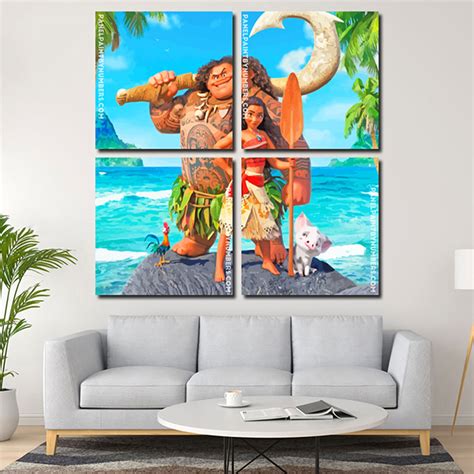 Disney Moana Square Panels Paint By Number Panel Paint By Numbers