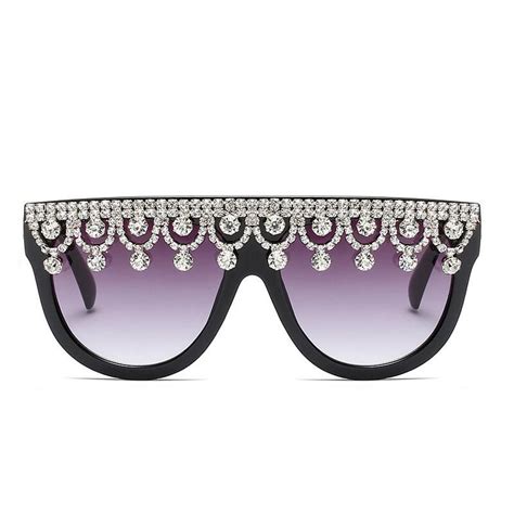 Rhinestone Black Oversized Sunglasses Sunglasses Oversized Sunglasses Fashion Sunglasses