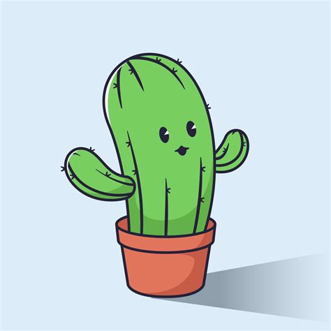 Cute Cartoon Cactus Character Illustration 3331196 Vector Art At Vecteezy
