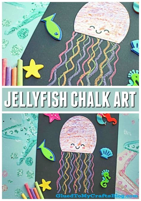 Paper Chalk Art Jellyfish Kid Craft Arts Crafts For Teens Preschool Crafts Daycare Crafts