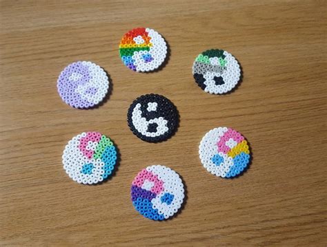 Yin Yang Pixel Art Rainbow Pride Magnet Keychain Badge Etsy Easy