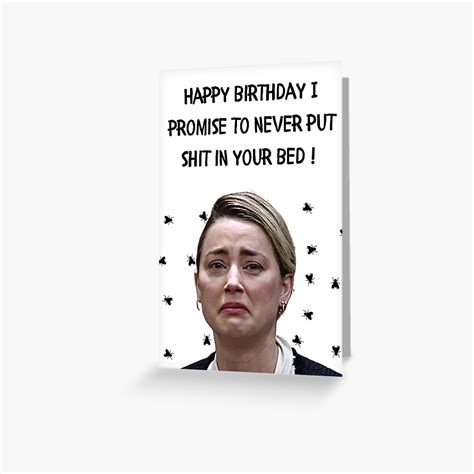Amber Heard Meme Funny Birthday T Card Greeting Card By