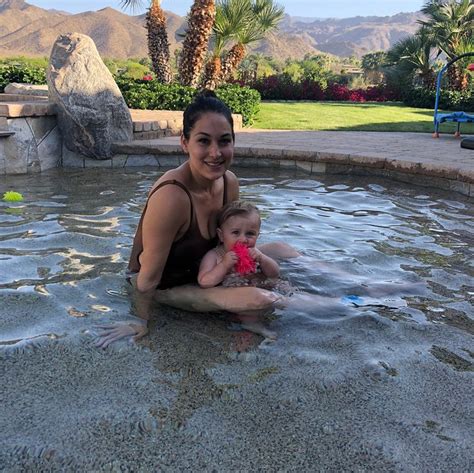 Brie And Birdie Having A Pool Day While In Palm Springs Brie Bella Nikki And Brie Bella Bella