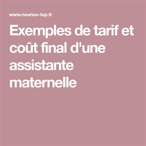 Exemples de tarif et coût final d'une assistante maternelle