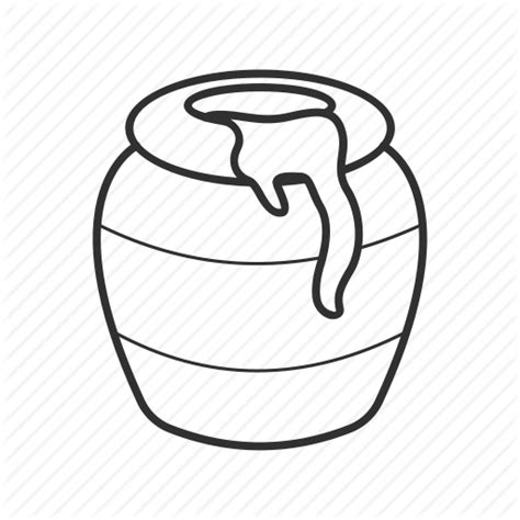 A vector illustration coloring page of a honey jar and sliced apple covered with honey and wooden stick on a. Bees, emoji, honey, honey bee, honey jar, honey pot, pot icon