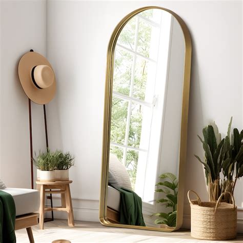 Neutype 28 In W X 71 In H Arch Gold Framed Full Length Wall Mirror In The Mirrors Department At