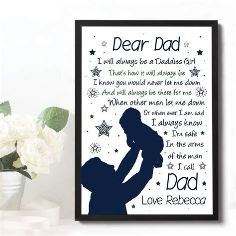 Birthday gifts for dad from baby. Personalised Daddy Gifts From Daughter Dad Birthday Christmas