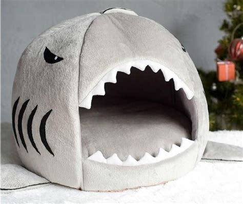 Shark Pet Bed This Adorable Plush Pet Bed Is Perfect For Cats Or Small
