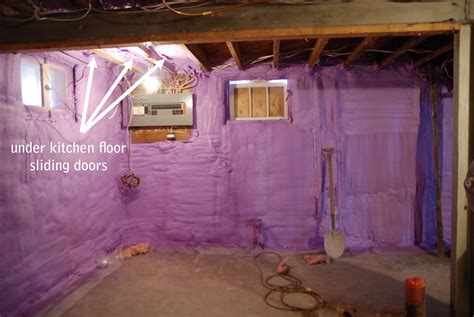 These spots might be a good place to add in fiber insulation, just remember not to compress it to tightly. The Basement: Spray Foam Fun - Rambling Renovators