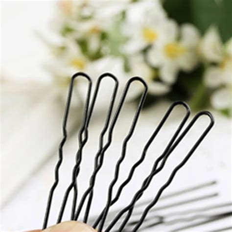 20pcs U Shape Hair Clips Black Metal Thin Hairpins For Women Hairdresser Accessory Styling Tools