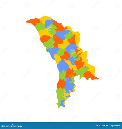 Moldova Political Map of Administrative Divisions Stock Illustration