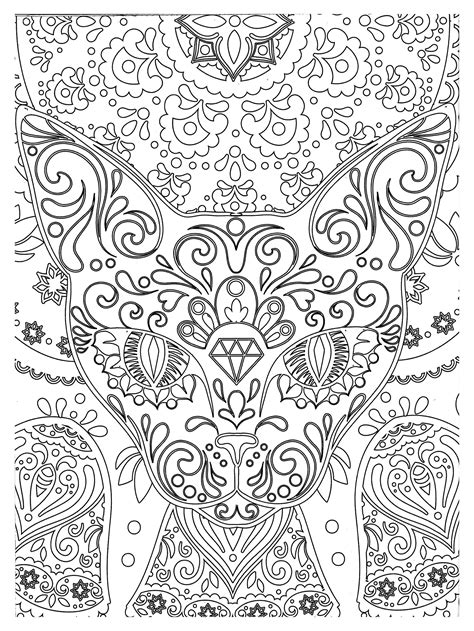 Zen abstract cat head - Cats Adult Coloring Pages