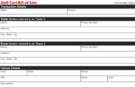 Generic golf cart bill of sale. Golf Cart Bill of Sale - Free PDF Templates - Selling Docs