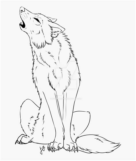 Howling Wolf Drawing Draw A Wolf Sitting And Howling Hd Png Download