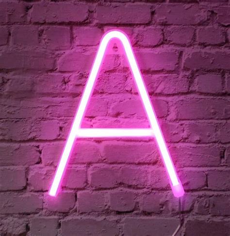Neon Sign Letters Lights Up Pink Words Neon A Z Usb Etsy Light Letters Neon Signs Neon