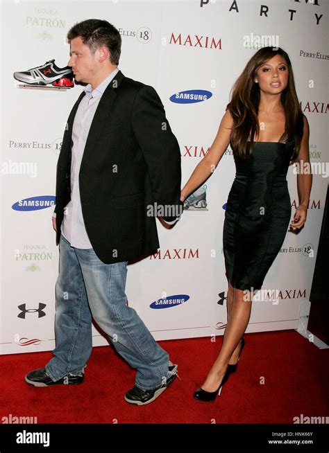 Vanessa Minnillo And Nick Lachey Arrives At The Maxim Super Bowl Party At The Stone Rose At The