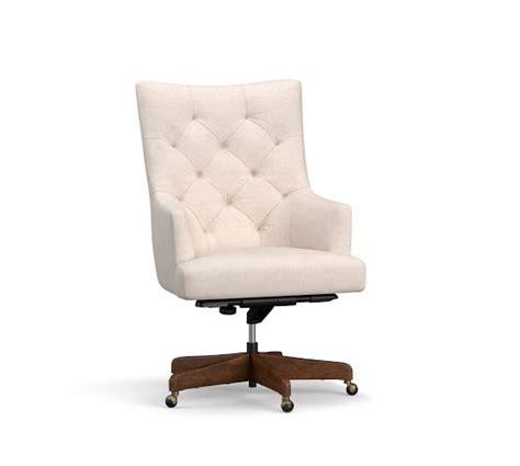 They make what we do possible. Radcliffe Tufted Upholstered Swivel Desk Chair | Pottery Barn