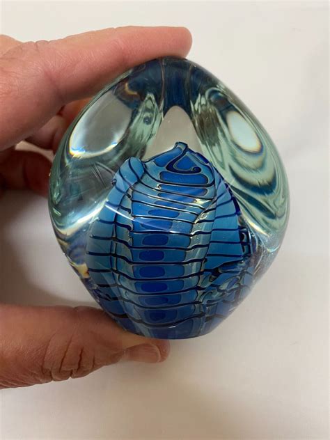Robert Eickholt Art Glass Signed Paperweight Ebay