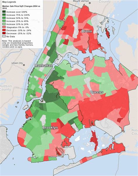 Map Shows How Much Nyc Home Prices Have Changed In 10 Years