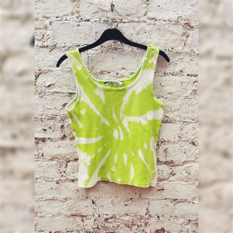 Tie Dye Tank Top Lime And Cream To Fit Uk Size 14 16 Or Us Size 10 12