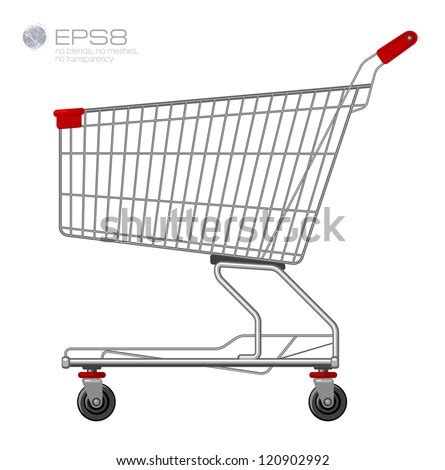 Shopping supermarket cart. Vector. - stock vector