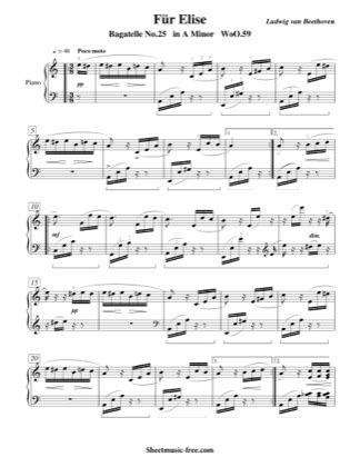 You can download adobe reader for free directly from the adobe website. Fur Elise - Beethoven Free Piano Sheet Music PDF