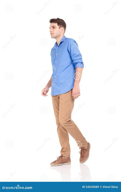 Fashion Man Walking On Isolated Background Stock Image Image Of Look