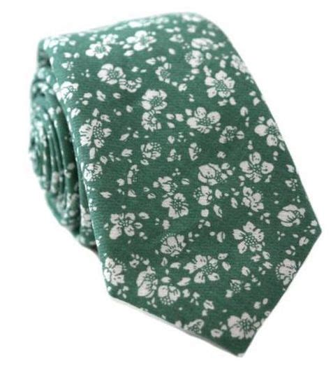 Green Floral Necktie Green Flower Tie Mens Tie Mens Skinny Tie Floral Skinny Tie Mens