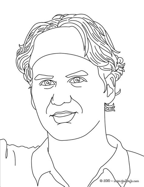 Roger Federer Tennis Player Sketch Coloring Page