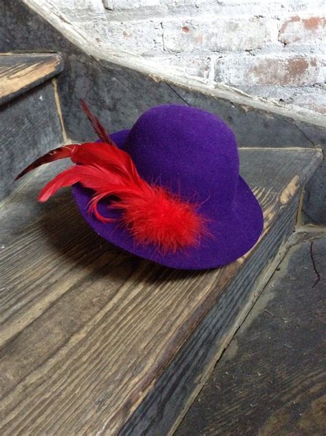 Purple Felt Slouch Hat Etsy Slouch Hat Slouched Purple