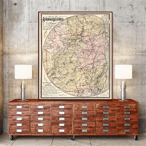"Map of the Adirondack Wilderness 1894. Shows natural features