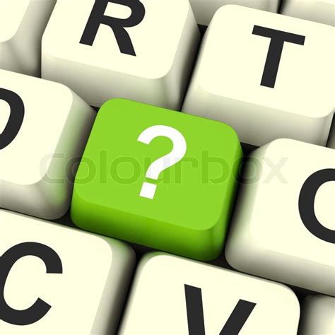 Question Mark Key On Keyboard Showing Stock Image Colourbox