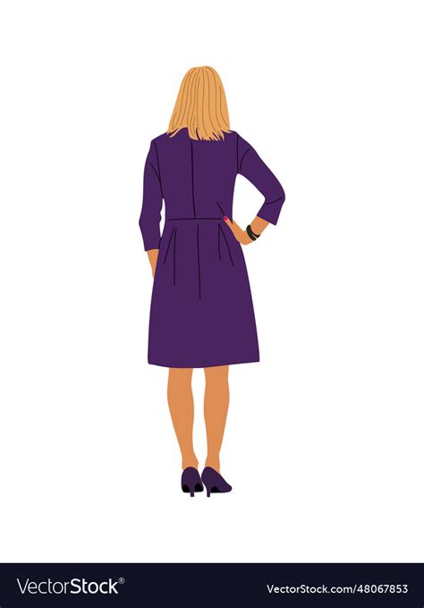 Blond Business Woman Standing Back View Royalty Free Vector