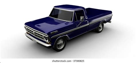 Classic Blue Pickup Truck Isolated Stock Illustration 37300825