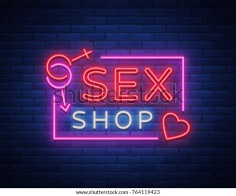 Sex Shop Logo Night Sign Neon Stock Vector Royalty Free 764119423