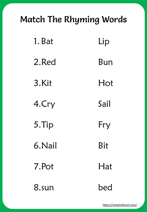 Match The Rhyming Words Worksheets Your Home Teacher