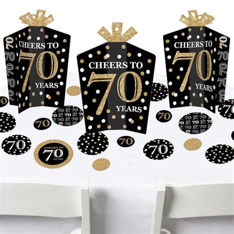 Adult 70th Birthday Gold Birthday Party Decor And Confetti