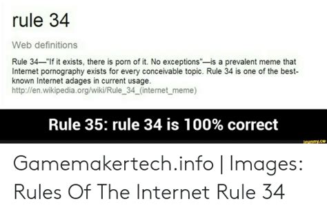Rule 34 Web Definitions Rule 34 If It Exists There Is Porn Of It No