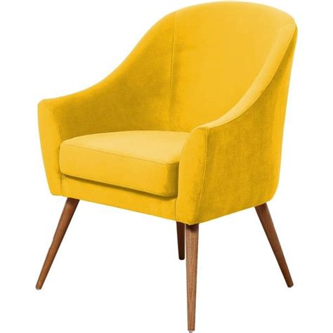 31.5 w modern slant chair channel tufted plush velvet wood frame metal legs. HAWKE & THORN HERMAN ARMCHAIR- MUSTARD ($715) liked on Polyvore featuring home, furniture ...