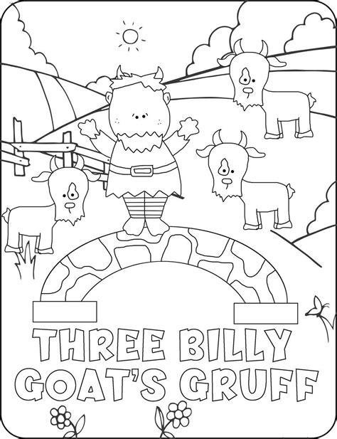 Three Billy Goats Gruff Coloring Page Goat Outline To Color