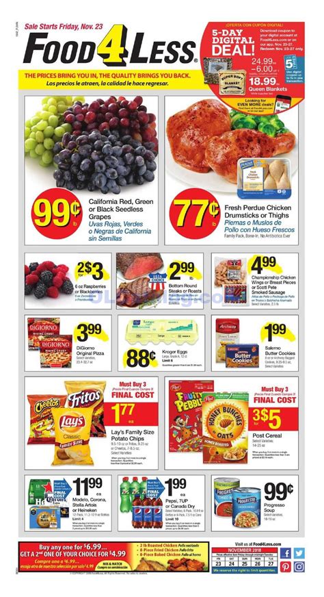 Food 4 less always give special ad for their customer visit your nearest food 4 less now in your city and get this good price, this food 4 less weekly ad are available on april 15. Food 4 Less Weekly Ad November 23 - 27, 2018. Do you know ...