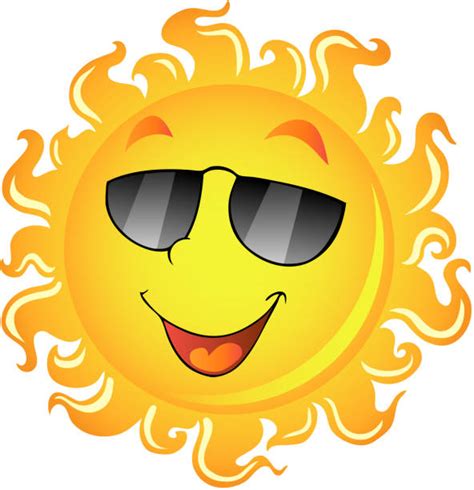 Clip Art Of A Smiley Face Sun Illustrations Royalty Free