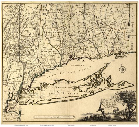 Long Island 1780 Covens Old Map Reprint Old Maps