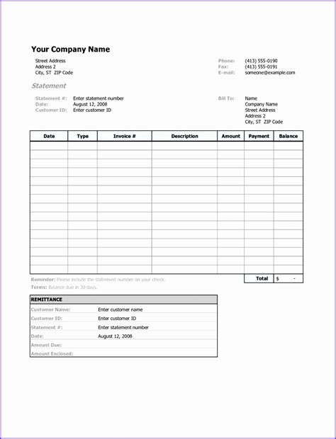 6 Statement Excel Template Excel Templates Excel Templates