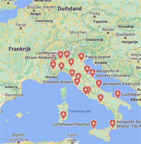 Map Of International Airports In Italy World Map
